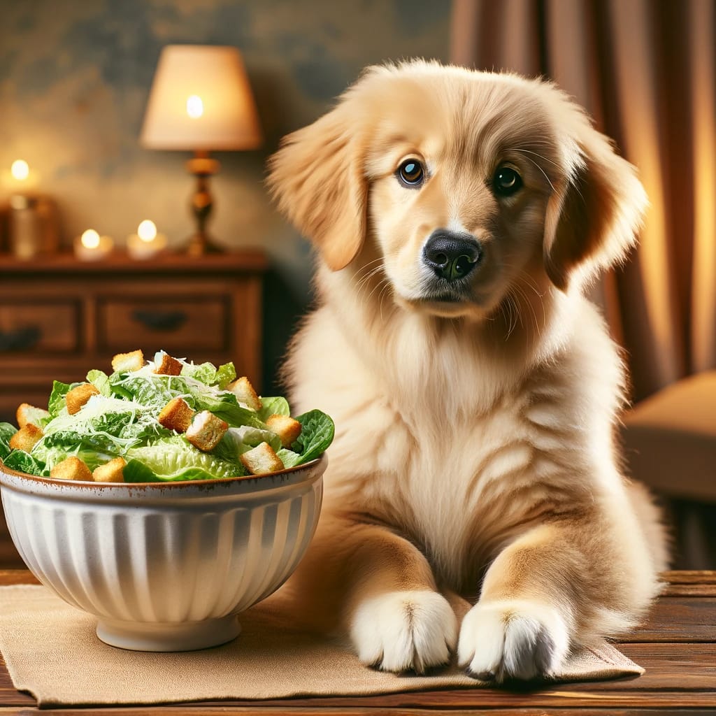 can dogs eat caezar salad