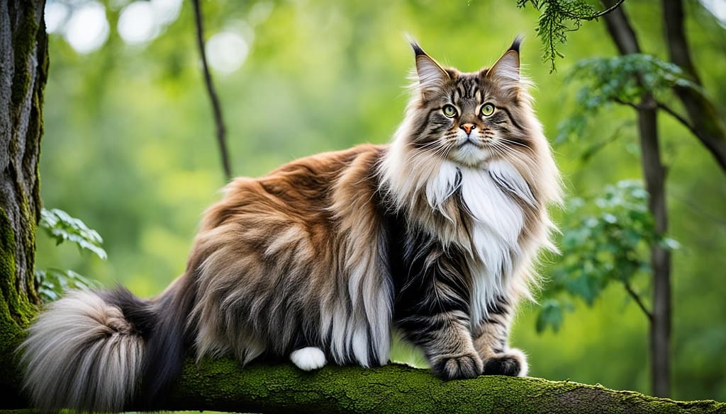 Long-Haired Maine Coon Cat